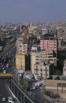 Elevated view over city buildings and busy road networkAfrican Middle East North Africa Scenic