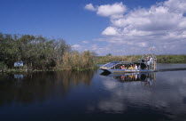 Tourists Air boating in the Everglades National ParkAmerican North America United States of America