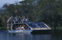 Tourists Air boating in the Everglades National ParkAmerican North America United States of America