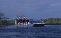 Tourists Air boating in the Everglades National ParkAmerican North America United States of America