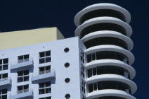 South Beach. Old meets new; Art Deco and modern architecture dominate the skyline at the north end of Ocean Drive.American North America United States of America Beaches Resort Sand Sandy Seaside Sho...