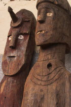 Famous carved wooden effergies of Chiefs and Warriors  which are now becoming rare as many have been stolen by art collectors