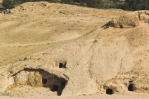 2km south of the centre of Haibak  Buddhist caves know as Takht-I-Rusam  Rustams throne   part of a stupa-monastery complex caeved from rock dating from the Kushano-Sasanian period 4th-5th century AD....