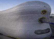 Exterior of Selfridges department store in the Bullring shopping centre. Elevated walkway to the carpark.