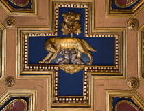 Capitoline Museum Palazzo dei Conservatori Ceiling caisson depicting Romulus and Remus feeding from the she wolf