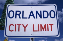 Orlando City Limit Road Sign