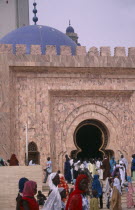 Great Mosque in the holy city of Mouridism  with worshippers.