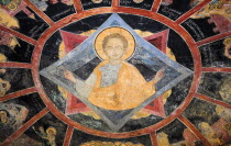 Prahova Valley  Paintings on ceiling of Old Church  Sinaia Orthodox Holy Monastery