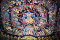 Prahova Valley  Paintings on ceiling of Old Church  Sinaia Orthodox Holy Monastery