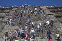 Tourists  Pyramid of the Moon  Piramide de la Luna  Teotihuacan Archaeological Site  Teotihuacan