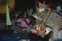 Barong dance representing the struggle between good and evil.