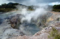 INFERNO CRATER OF WAI O TAPU THERMAL WONDERLAND. Antipodean Oceania Gray