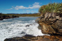 CONSTANT BAY   CHARLESTON  ON THE WEST COAST OF NEW ZEALANDS SOUTH ISLAND LOOKING EAST TOWARDS THE PAPAROA NATIONAL PARK AND ST ARNAUD MOUNTAIN RANGE.Antipodean Oceania Scenic