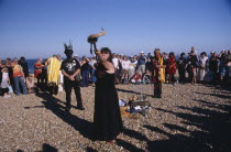 Pagans celebrating the Lammas Day festival in August.