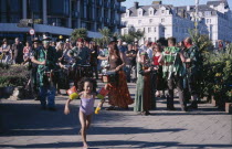 Pagans celebrating the Lammas Day festival in August.