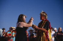 Pagans celebrating the Lammas Day festival in August.