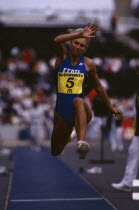 England. London. Crystal Palace. Triple Jump women in the air