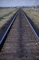 Single track railway line.