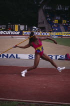 British javelin thrower Tessa Sanderson at Crystal Palace 1996