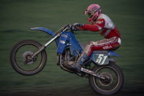 Competitor in motorcycle endurance race.