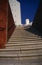 Nice.  Modern art gallery  exterior detail showing flight of steps.European French Western Europe