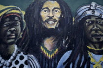 Bob Marley Museum mural.Jamaican West Indies