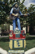 Statue outside Bob Marley Museum.Jamaican West Indies