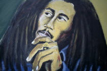 Bob Marley  Museum mural.Jamaican West Indies