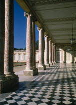 Versailles.  Columns round open courtyard of the Grand Trianon