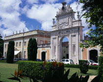 Seteasis Palace. View across garden towards arched gateway