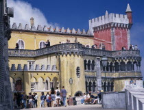 Palacio de Pena courtyard showing eclectic architectural style dating from 19th century.