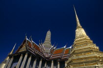 Grand Palace. Detail of roof at Prasad Phra Theipidon Royal Pantheon.