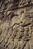 Bayon Temple east gallery bas relief of Khmer army Asian Cambodian Kampuchea Religion Southeast Asia History Kamphuchea Religious