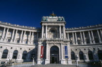 Hofburg Royal Palace. New Castle section with entrance to National Library