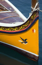 The bow of a traditional Dghajsa water taxi