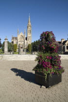 St Macartans Cathedral with floral decoration out frontIreland Eire Cathedrals Religion Architecture