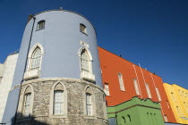 Dublin Castle featuring the Bedford Tower and a colourful sectionIreland Eire Architecture Tourism Dublin Castles