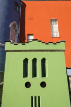 Dublin Castle. Detail of a colourful sectionIreland Eire Architecture Tourism Dublin Castles