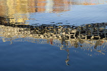 The Halfpenny Bridge as it reflects in the River LiffeyIreland Eire Dublin Rivers Reflections Tourism Bridges