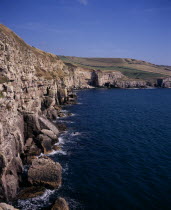 View east towards and beyond Seacombe Quarry from Winspit ledgesEuropean Scenic Great Britain Northern Europe UK United Kingdom