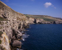 View east towards and beyond Seacombe Quarry from Winspit ledgesEuropean Scenic Great Britain Northern Europe UK United Kingdom