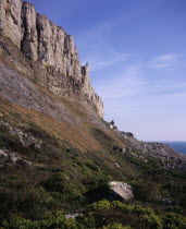 West facing cliffs of St Aldhelms or Albans Head             62metres  205feet           European Scenic Great Britain Northern Europe UK United Kingdom