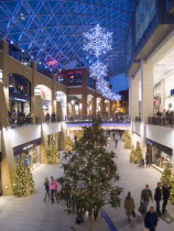 Victoria Square shopping centre decorated for Christmas.Beal Feirste Center Cultural Cultures Eire European Irish Northern Europe Order Fellowship Guild Club Republic Xmas Ireland Poblacht na hirean...