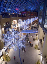 Victoria Square shopping centre decorated for Christmas.Beal Feirste Center Cultural Cultures Eire European Irish Northern Europe Order Fellowship Guild Club Republic Xmas Ireland Poblacht na hirean...