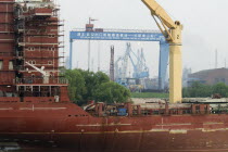 Qingshan shipyard on the Yangtze River east of WuhanAsia Asian Chinese Chungkuo Jhonggu Zhonggu