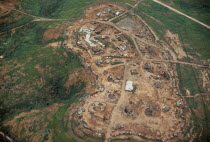 Vietnam War. Aerial view over Dak Pek United States and Montagnard Special Forces camp in the Central Highlands of South Vietnam behind Viet Cong lines. Asian Scenic Southeast Asia Viet Nam Vietname...