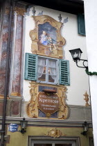 Luftmalerei Frescoes on the town s walls. Art Architecture Housing Bayern Deutschland European Western Europe