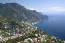 View of the Amalfi coastline from the hillside town of Ravello Coastlines Seascapes Cliffs Landscape European Italia Italian Scenic Southern Europe