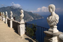 Villa Cimbrone. Statues on the Belvedere of Infinity overlooking seaStatues Seascapes Coastlines European Italia Italian Southern Europe Scenic