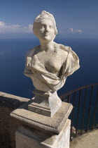 Villa Cimbrone. Statue on Belvedere of Infinity overlooking seaStatues Seascapes Coastlines European Italia Italian Southern Europe Scenic